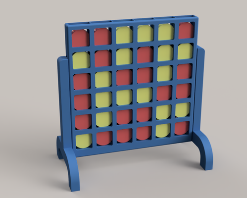 connect four 4 gewinnt to go by chipotle toys & games board game family friends win wins blue red yellow day night evening play good familie gesellschaft spiel unterwegs gewinnen winner 3d print model - Mito3D