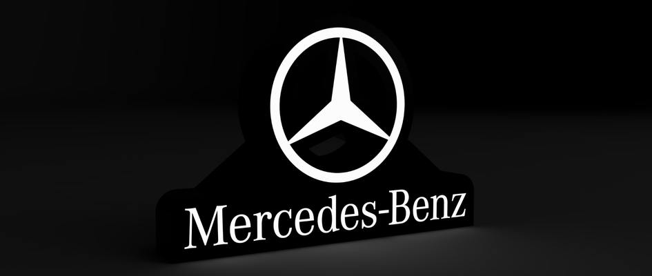 mercedes benz lightbox led lamp by 3dacores art signs & logos mercedeslogo 3d print model - Mito3D