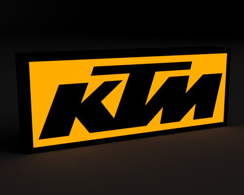 ktm caja ligera led lámpara by 3dacores arte señales logos carreras motocicleta moto 3d print model - Mito3D