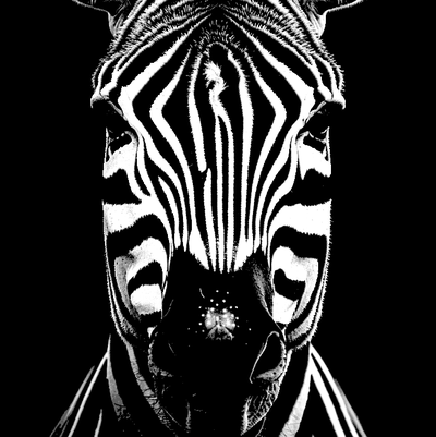 zebra 3 einfach hutschmiede by raub generativ 3d modell lithophan farbton schmiede bild zoo tier wild wildes deko dekoration dekorativ mauer kunst wandkunst schwarz weiß schwarz weiß 3d print model - Mito3D