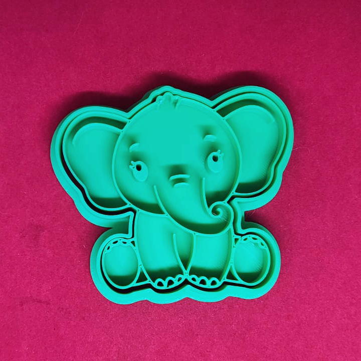 biscuit coupeur l'éléphant 7cm haute by jos tecpa loisir diy mignon fondant 3D print model - Mito3D