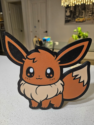 evoli eevee logo pared arte by tommy pistola señales logos pokemon captura em 3d print model - Mito3D