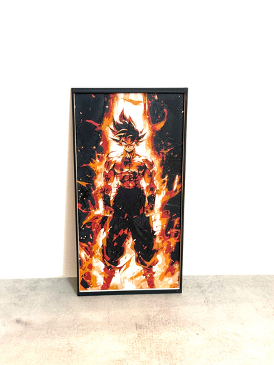 origin of son goku black frame-dragonball- hueforge final by giamma933 art 2d hue forge dragonball child happy anime bambu 3d work paint home 3d print model - Mito3D