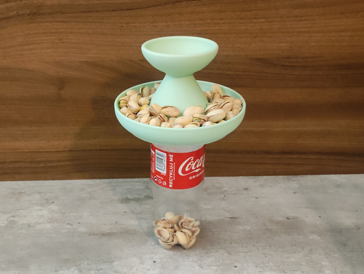 pistachio mini bowl screw on bottle by josef vojtechovsky household house models holder party kitchen accessories nuts nut 3d print model - Mito3D