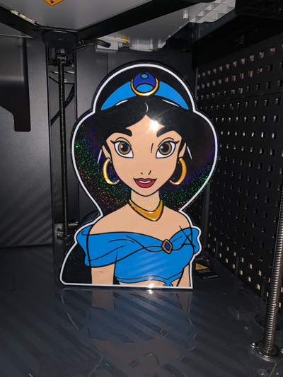 princesa jasmim conduziu caixa luz by gare sb arte sinais logotipos aladin 3d print model - Mito3D