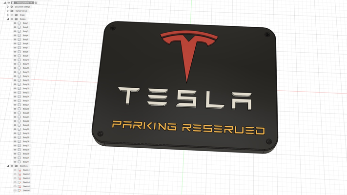 tesla parking by pavelbohac art models reserved plaque 3d print model - Mito3D