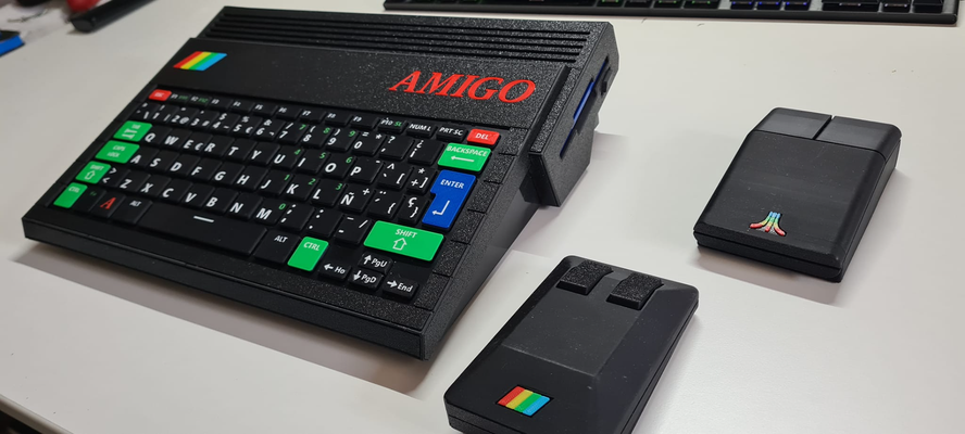 amigo retro computadora caso funda by evo 3d pasatiempo bricolaje diy electrónica comp pc rpi frambuesa tablero zx espectro amstrad cpc amiga atari st sinclair comodoro c64 c 64 3d print model - Mito3D