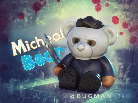 michael orso by bugman 140 arte sculture halloween decorazione amici carina furfante mostro orrore orsacchiotto barry peluche barrybear 3d print model - Mito3D