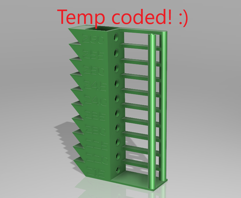 temperature tower petg abs 215 to 260 by tommi 3d printer test models temp temptower 3d print model - Mito3D