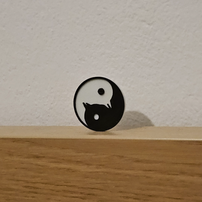 ptn pingouins tactique nucléaire logo by marche art panneaux logos manchot zen yin yang yinyang italie chanson concert bande chanteur indé musique vite impression rapide 3d print model - Mito3D