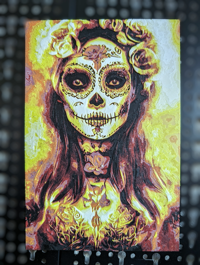 santa muerte woman - hueforge by markdermark generative 3d model & lithophane face sugar skull 3d print model - Mito3D