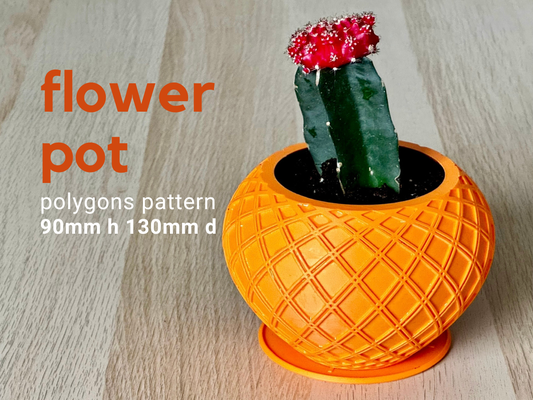 blume topf polygone by h3li0 haushalt dekor pflanzer kaktus 3d print model - Mito3D