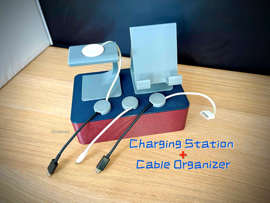 usb cargando estación cable organizador escritorio caja by 01makes herramientas organizadores cargador manzana reloj teléfono estante soporte artilugio modular organizar cables 3d print model - Mito3D