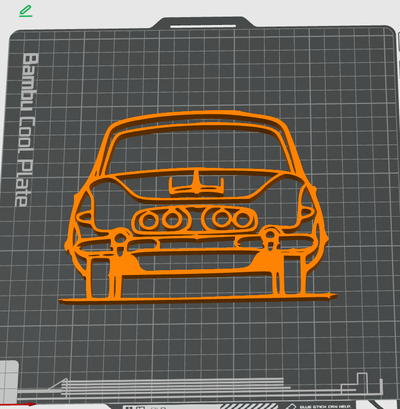 tatra 603 silhouette by 3d trödelladen kunst 2d wagen mauer 3d print model - Mito3D