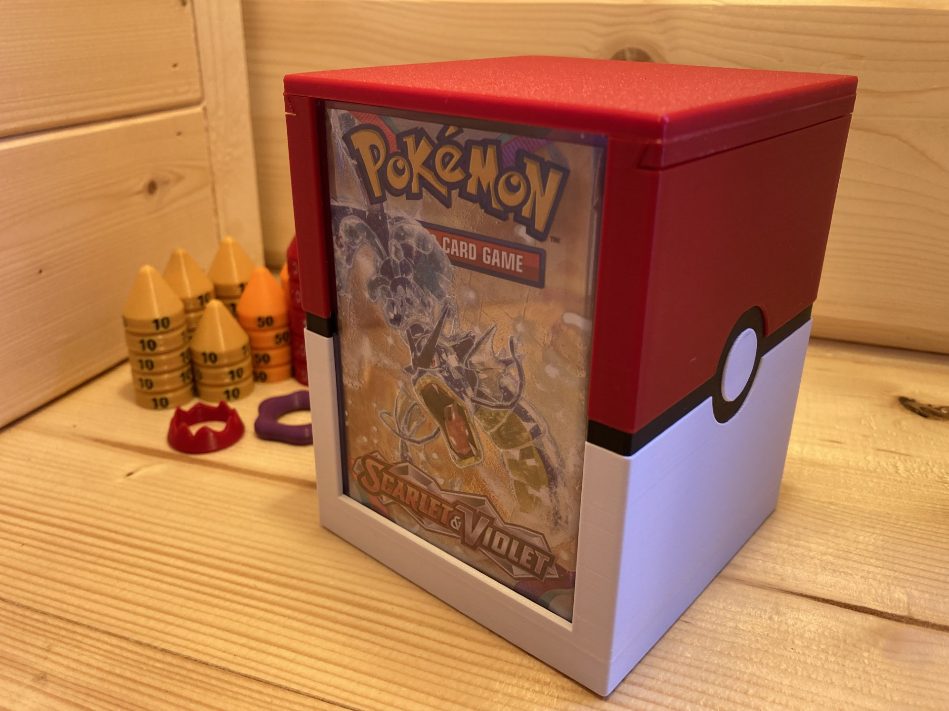 empujar lun cubierta caja pelota estilo apilable by warrell72 pasatiempo bricolaje diy tcg pokemon comercio tarjeta deckbox 3D print model - Mito3D