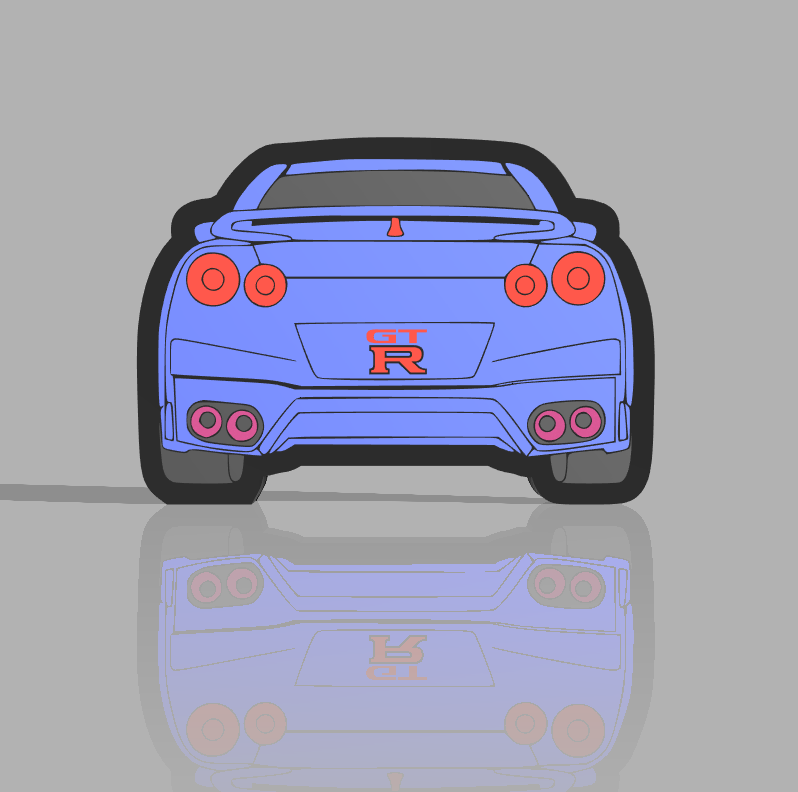 gtr r35 leuchtkasten by ausdrücken o3d kunst modelle logo 3D print model - Mito3D