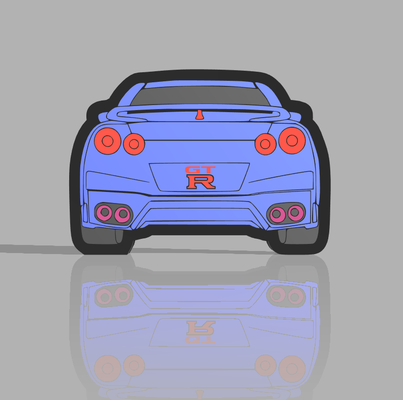 gtr r35 caixa luz by expressar o3d arte modelos logotipo 3d print model - Mito3D