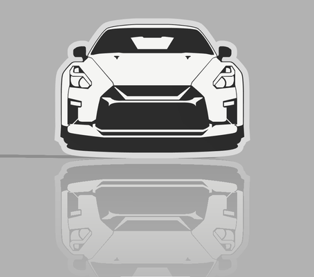 nissan gtr r35 caixa luz by expressar o3d arte modelos logotipo 3d print model - Mito3D