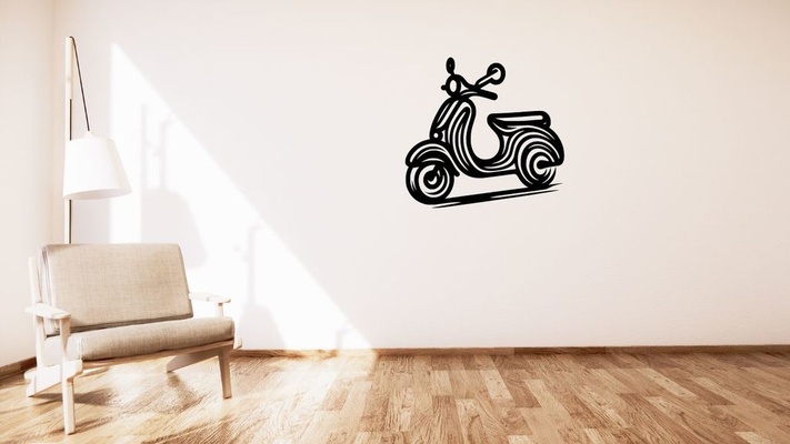 roller motorrad mauer dekoration by kutnohormac kunst 2d 2dart 2dwallart 3dart 3dwallart schlafzimmer dekor zuhause haus wohnkultur wohnzimmer minimalistisch wandkunst wandschmuck wandhalterung 3d print model - Mito3D