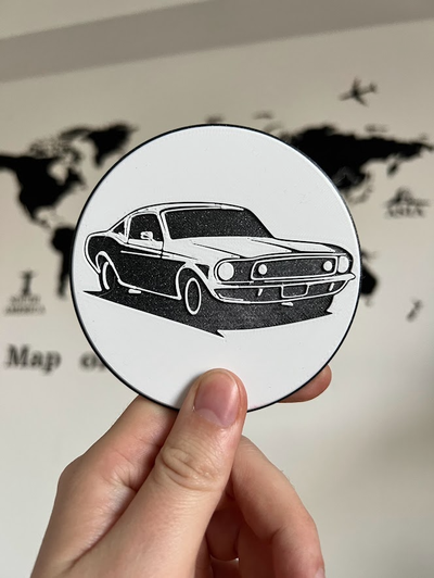 ford mustang bira bardak altlığı by 3d hurda dükkanı hobi kendin yap araçlar mustang 3d print model - Mito3D