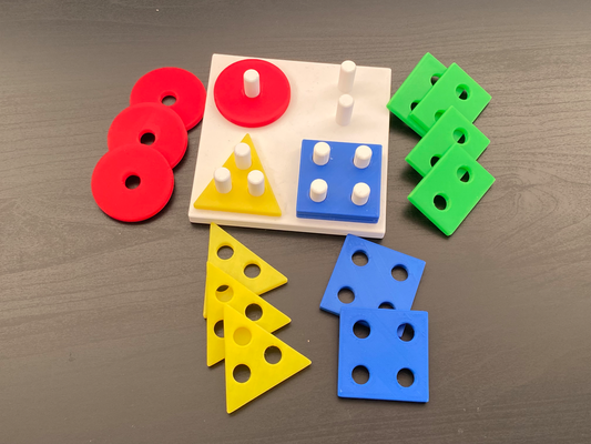 kinder fein motor kompetenzen spielzeug basic gestalten einstellen by plabs cz spielzeuge spiele rätsel puzzle bildung lehrreich lernen formen rechteck kreis quadrat dreieck kleinkind fertigkeit abspielen spaß spiel 3d print model - Mito3D