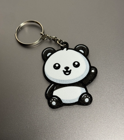 lindo panda sencillo llavero by laboratoriosbrk moda modelos gato llave cadena joyería animal ams negro blanco blackandwhite 2 color perro mascota texturado esposa regalo rápido doble cara 3d print model - Mito3D