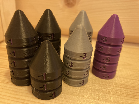 lorcana damage cones by warrell72 hobby & diy tcg counter dice 3d print model - Mito3D