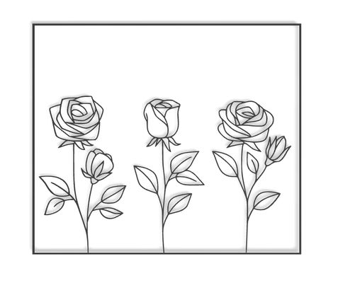 picture of roses by tommi art 2d image painting frame 3d print model - Mito3D