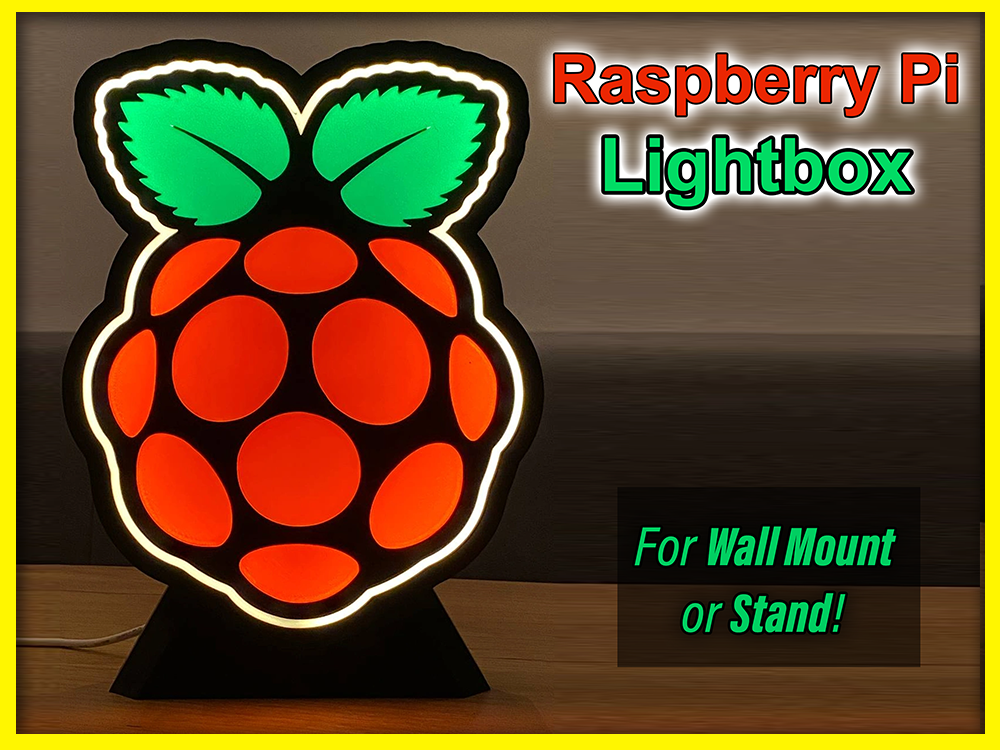 frambuesa pi caja ligera estante soporte or pared montar led lámpara by wing art arte señales logos caso funda 4 4b raspberrypi 3 3a raspberrypi0 raspberrypi2 5 lcd leva cámara raspi raspiblitz raspicam raspicamv3 ligero almp equipo bar cuadro colección bambu accesorio barras linux 3D print model - Mito3D