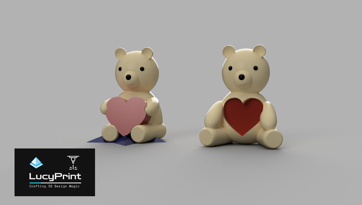 orsacchiotto orso cuore amore supporto by lucyprint domestico arredamento orsettoconcuore 2024 san valentino 3D print model - Mito3D