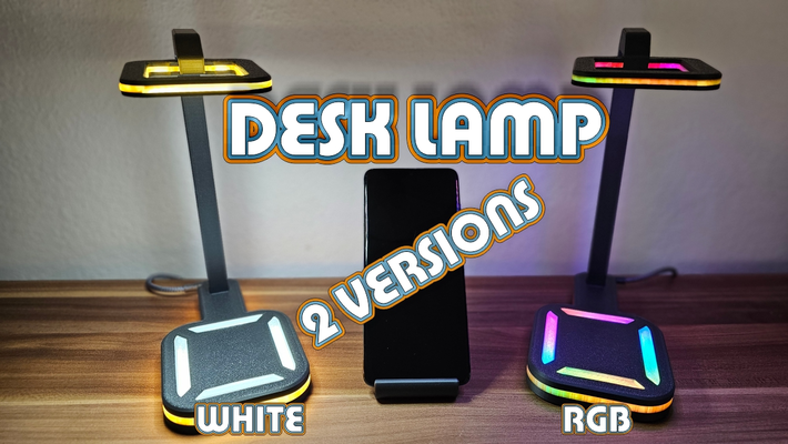 desk lamp + gadget - by big greek household decor mystery box hardware kit led rgb ledlight light desklamp lampshade esp32 esp translucent design designerlamp designer livingroom modern phone holder bambu bambulab x1c p1s p1p nerd glow ws2812b easyprint alex homeassistant type c ambient smart house ams colour multicolour lightart lightbox 3d print model - Mito3D