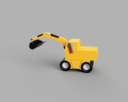 imprimible mini excavador ensacador by tekk3d juguetes juegos grua tractor modelo miniatur modellbau schaufel spielzeug chicos niños juguete amable sorpresa divertida divertido gracioso pequeña 3d print model - Mito3D