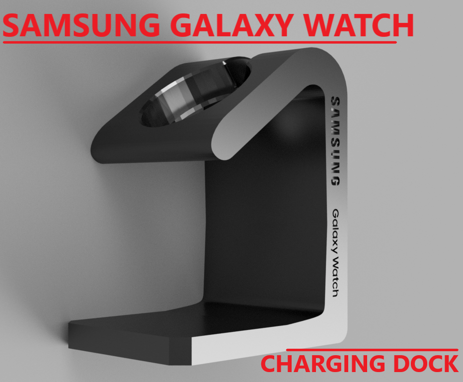 samsung galaxie intelligent regarder mise charge quai gare supporter titulaire soutien remixé by racine sureau outils organisateurs actif amarrage fil stl bureau accessoires montre intelligente smartwatchstand station d'accueil usb magnétique logo 3D print model - Mito3D