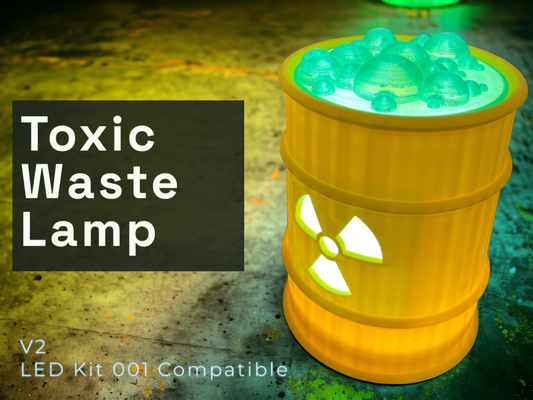 toxic waste lamp - eerie radioactive glow v2 by jameswatts1990 household decor led light barrel transparent petg neon danger art accessory 3d print model - Mito3D