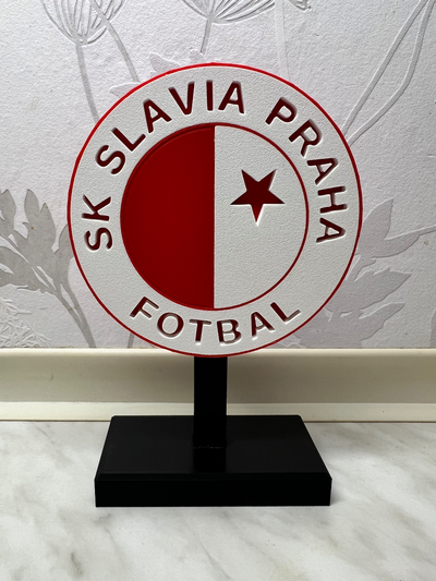 sk slavia praha football trophée by mouras art panneaux logos logo club 3d print model - Mito3D