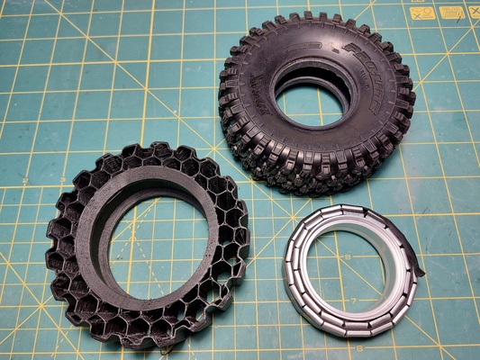 rc mousse pneu inserts by milda2107 loisir diy robotique roues trx4 rccrawler rccar axial scalemodel jantes expédition 1 10th échelle tpu 3d print model - Mito3D