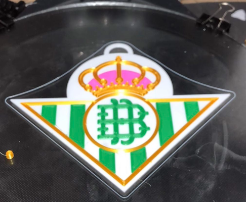 llavero escudo vero betis by worldcat3d arte segni loghi futbol fc barcelona realbetis liga 3d print model - Mito3D