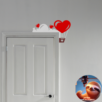 tür ecke liebe ballon by 3dsloth97 kunst 2d nett schnell einfach mehrfarbig valentinstag geschenk dekor 3d print model - Mito3D