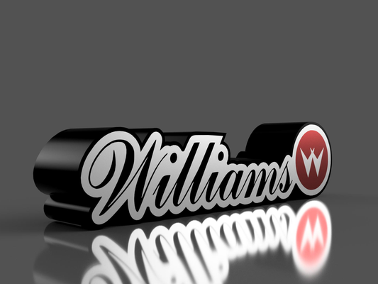 williams boite lumière by scaphandre autonome loisir diy électronique boîte lampe led flipper art logo 3d print model - Mito3D