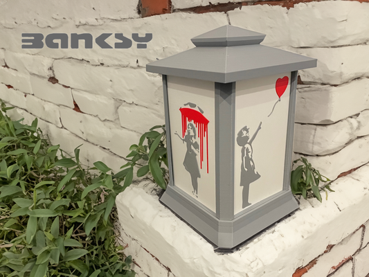 banksy lanterna by veado 3d casa decoração presente grafite chá luz acessórios contemporâneo moderno iluminação 3d print model - Mito3D