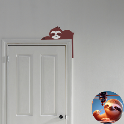 door corner - sleepy sloth by 3dsloth97 art 2d panda animal doorcorner kids kid room child nice fast easy multicolor 3d print model - Mito3D