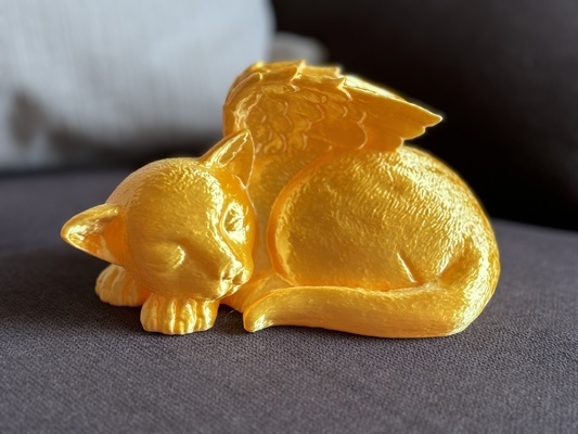 dormire alato gatto by demamba stampe miniature animali animale domestico fotogrammetria scansione statua carina angelo figura mondo gattino ali figure scansionato scansioni 3d print model - Mito3D