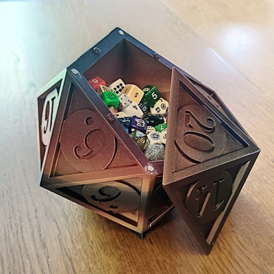 d20 caja by eskice miniatura herramientas organizadores 3d print model - Mito3D