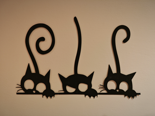 cat wall decoration by icew33 art 2d cats animal 3d print model - Mito3D