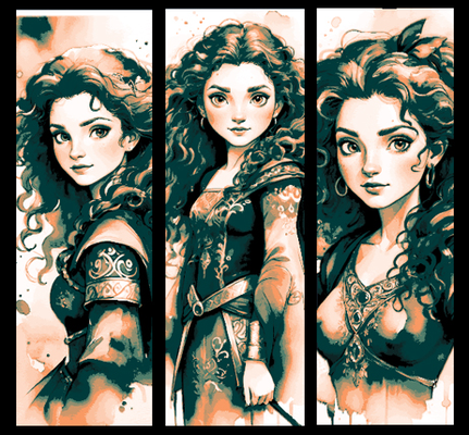 fan arte impostato of 3 segnalibri disney principessa merida ritratto coraggioso by mclanesmemories 2d irlandesi art libro marchio pennarello segnalibro fucina cappelli 3d print model - Mito3D