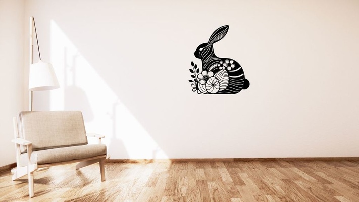 easter bunny velikono n zaj ek wall decoration by kutnohormac art 2d 2dart 2dwallart 3dart 3dwallart bedroom decor easterbunny easteregg egg flower home homedecor livingroom minimalist minimalistic spring wallart wallmount 3d print model - Mito3D