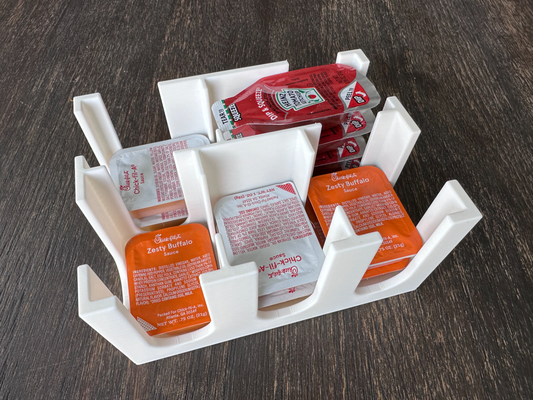 chick fil molho ketchup organizador by dinamarca casa modelos organização suporte garota 3d print model - Mito3D