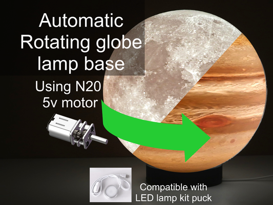 automático rotativo base lua or globo luminária conduziu kit compatível by n33 designs casa decoração júpiter planeta luz disco 3d print model - Mito3D