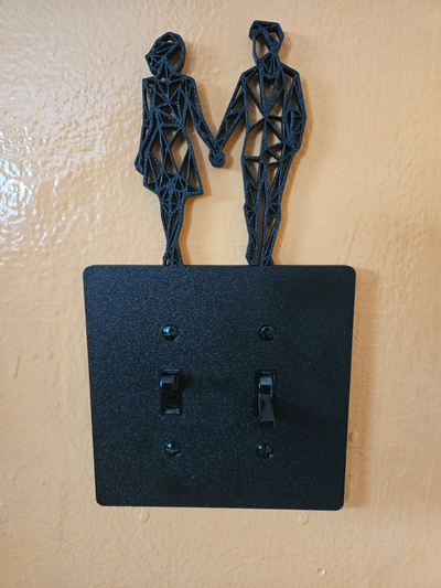 dual lightswitch cover - couple holding hands remixed by cpatton0001 household decor romance romantic love valentines spouse husband wife decorative poly display electric lightswitchcover lightswitchplate householditem 3d print model - Mito3D