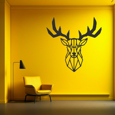 deer wall art sculpture by mateibocancios household decor sign 2d logo 3d print model - Mito3D